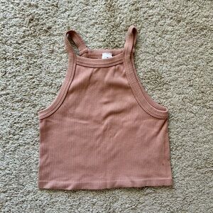Women's Ribbed Tank Top - Tan